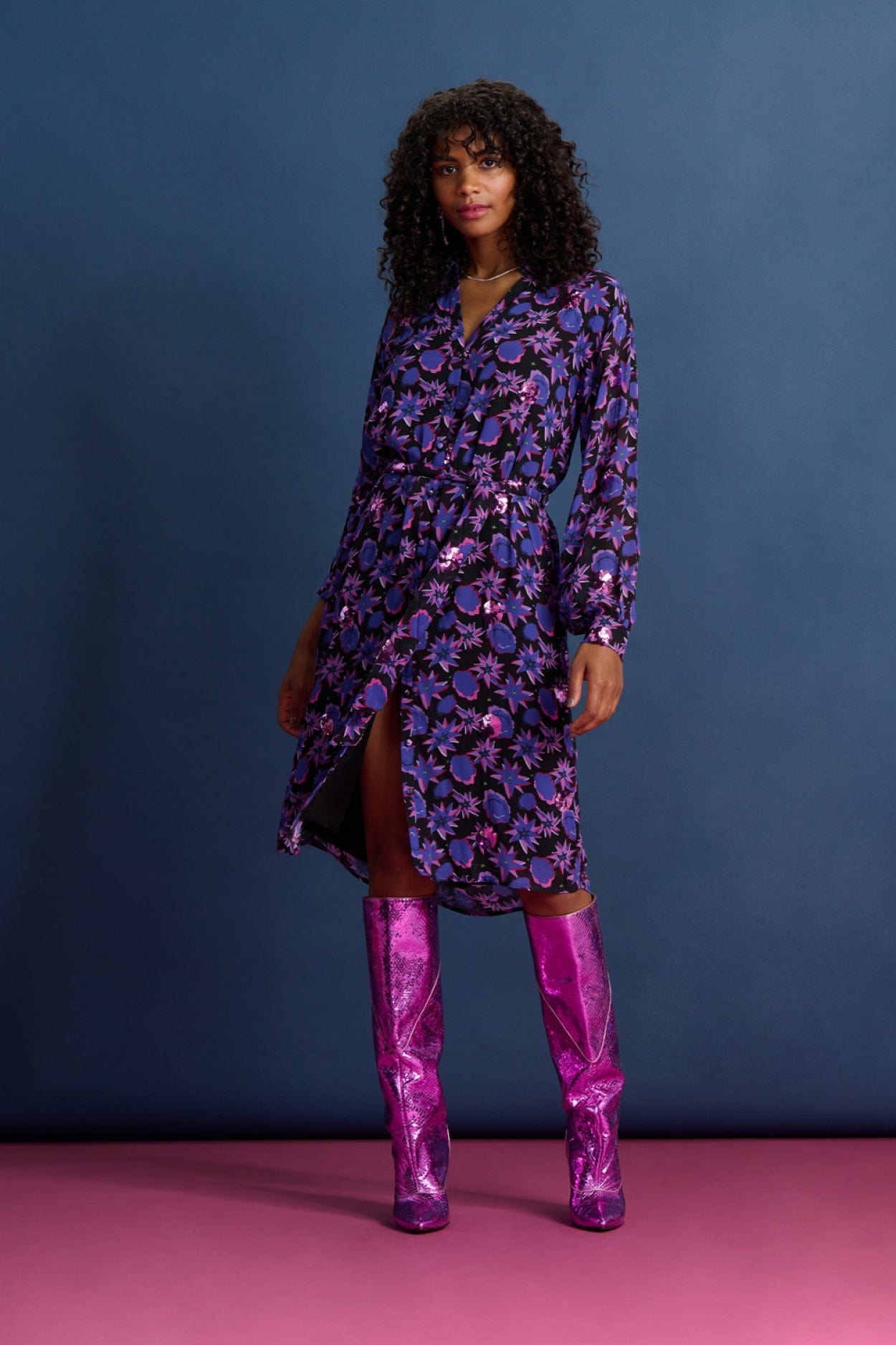 POM Amsterdam Dresses Purple / 34 ROBE - Nightfall
