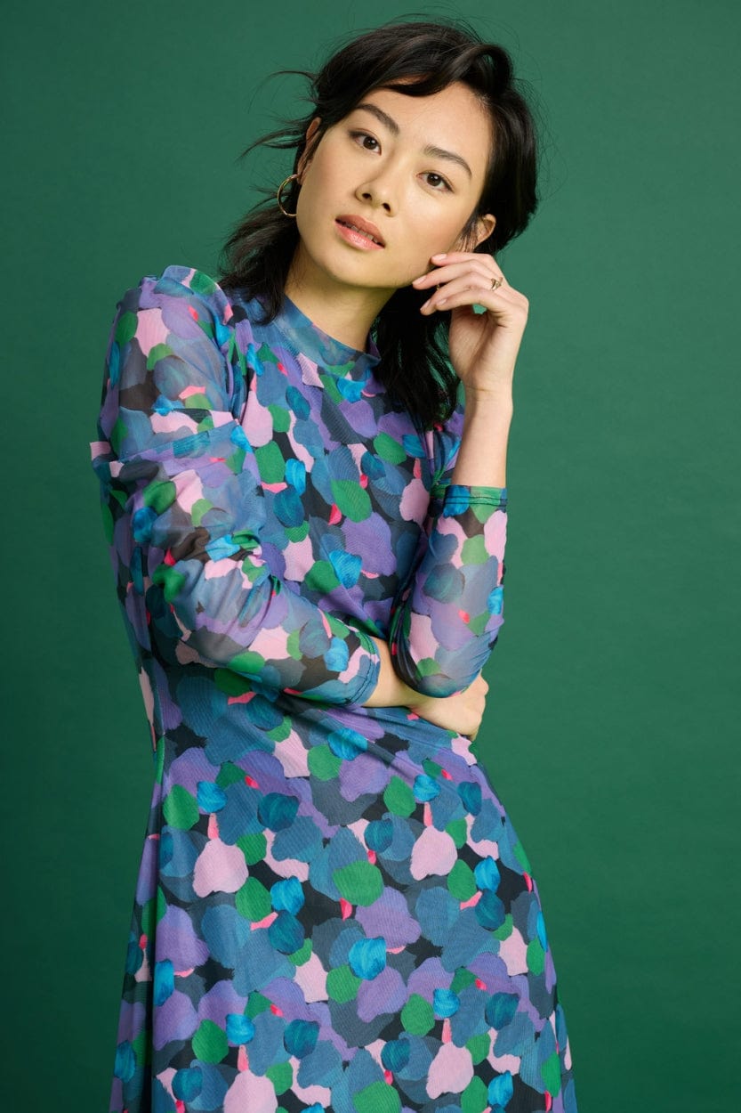 POM Amsterdam Dresses ROBE - Brushwork Lilac Slim