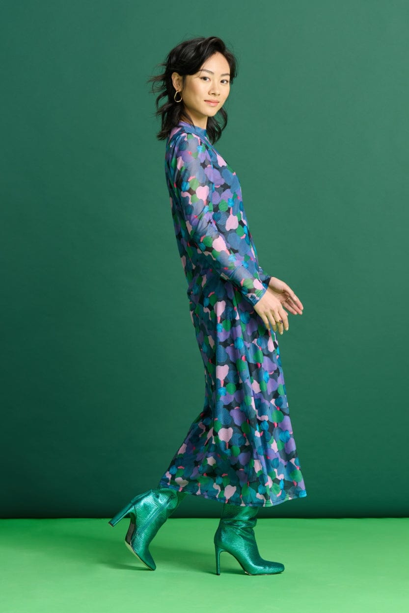 POM Amsterdam Dresses ROBE - Brushwork Lilac Slim