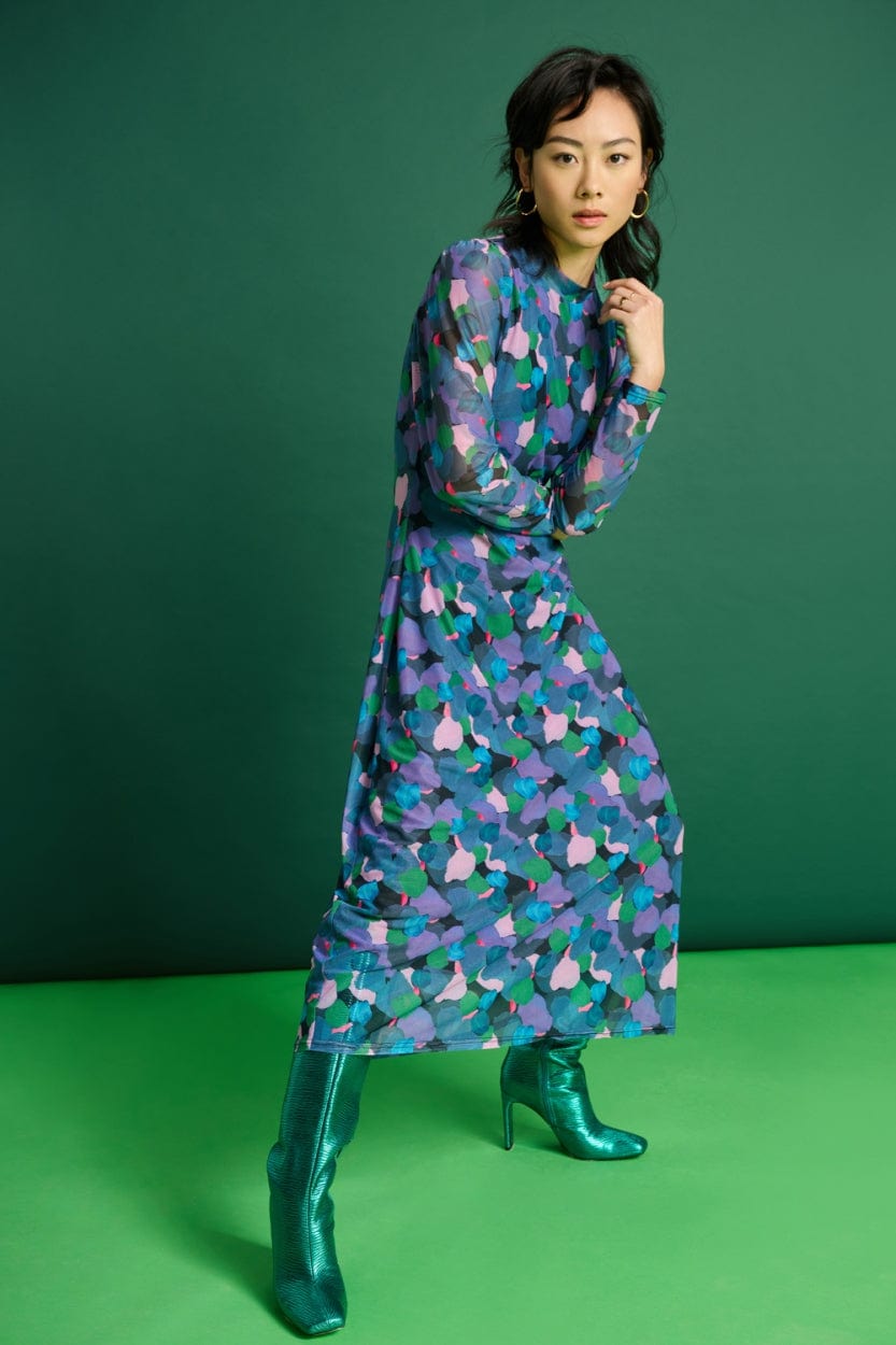 POM Amsterdam Dresses ROBE - Brushwork Lilac Slim
