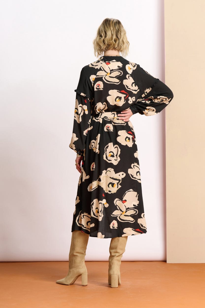 POM Amsterdam Dresses ROBE - Flower Glory Black