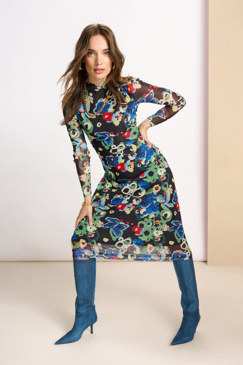 POM Amsterdam Dresses ROBE - Flower Glory Multi Slim