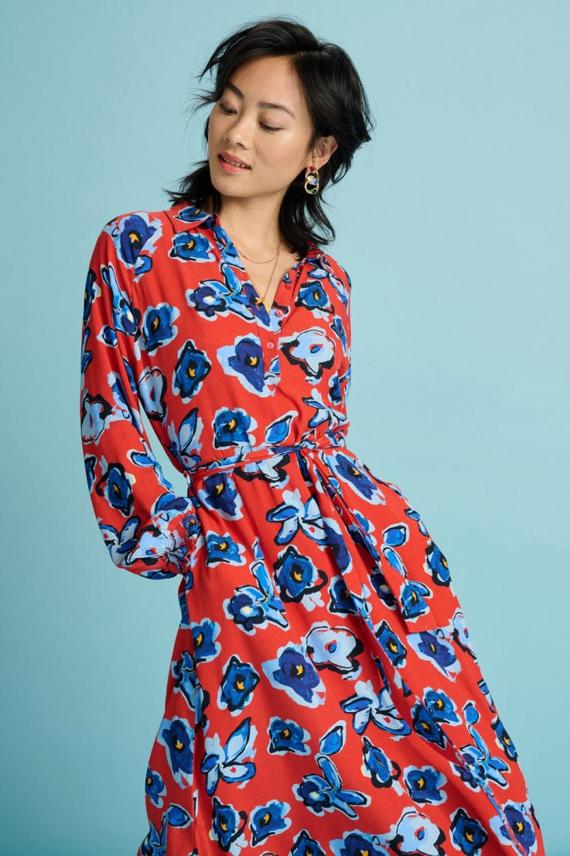 POM Amsterdam Dresses ROBE - Flower Glory Red