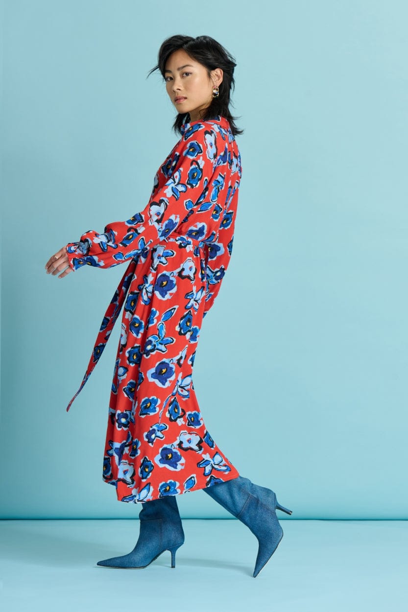POM Amsterdam Dresses ROBE - Flower Glory Red