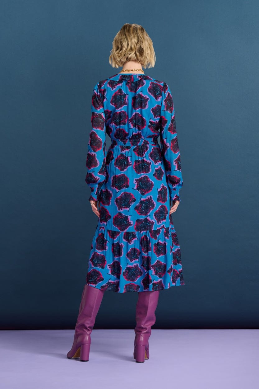 POM Amsterdam Dresses ROBE - Flower Pop Blue