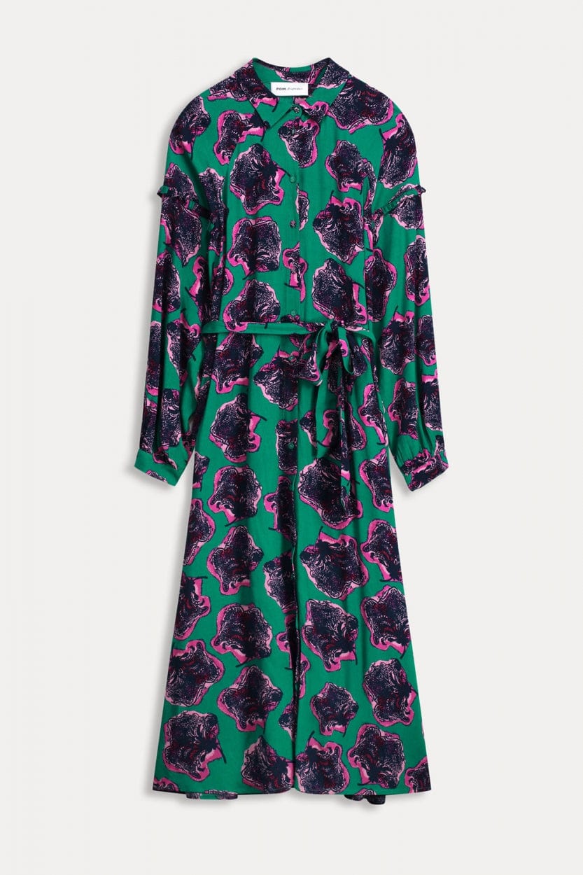 POM Amsterdam Dresses ROBE - Flower Pop Pink