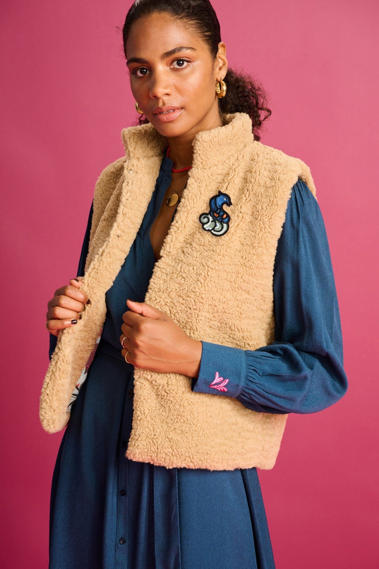 POM Amsterdam Gilets Beige / 34 GILET - Smokey Brown