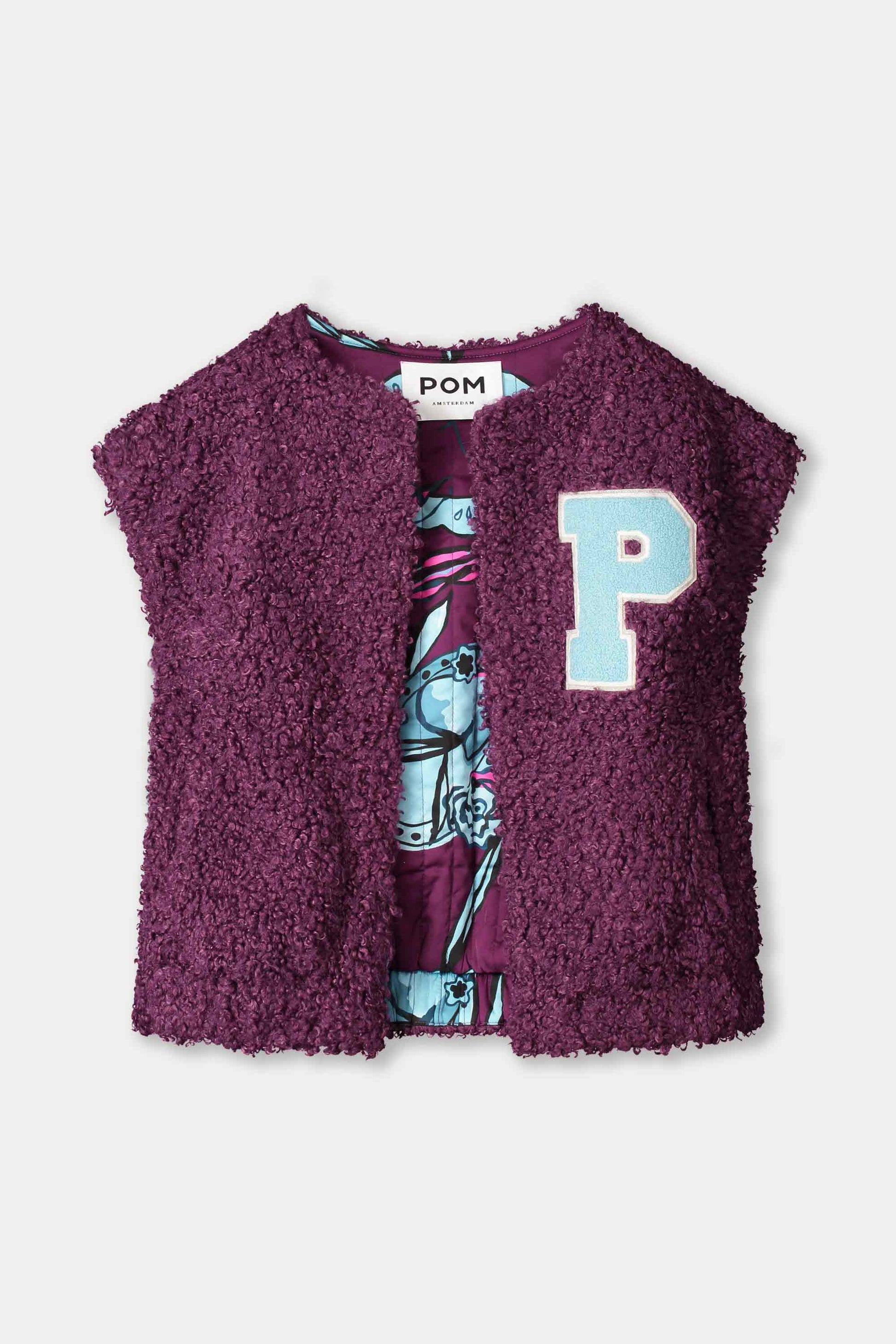 POM Amsterdam Gilets GILET - Teddy Baseball Plum
