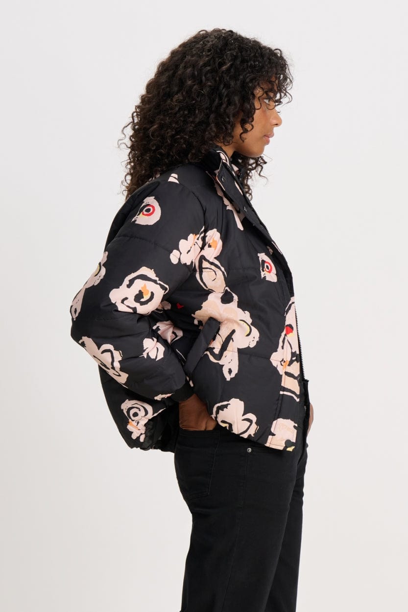 POM Amsterdam Jackets VESTE - Flower Glory Black
