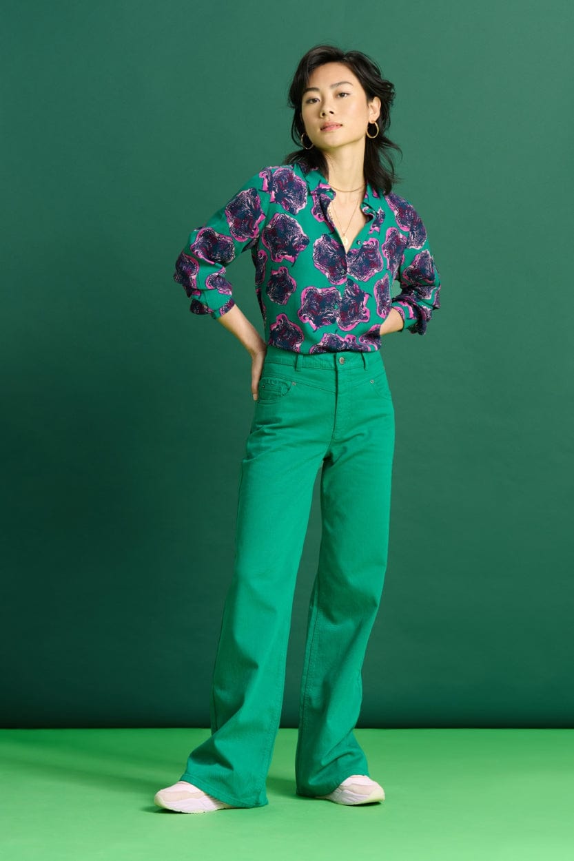 POM Amsterdam Jeans Green / 34 JEANS - Wide Leg Jade Green