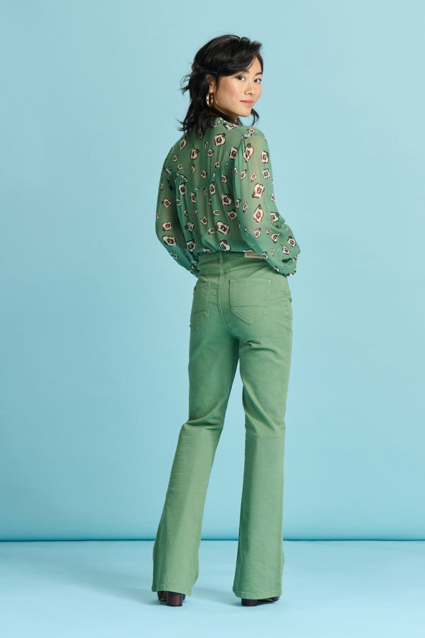 POM Amsterdam Jeans JEANS - Kate Flare Mythical Green