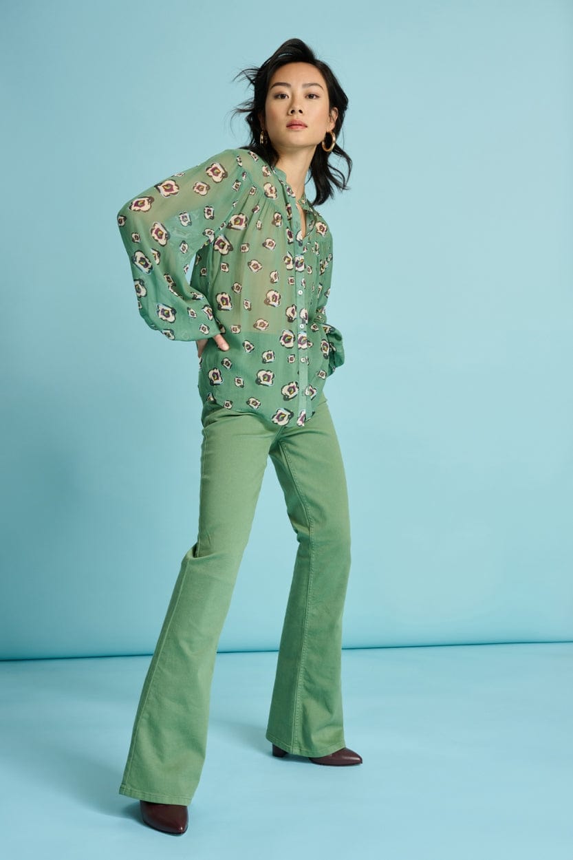 POM Amsterdam Jeans JEANS - Kate Flare Mythical Green