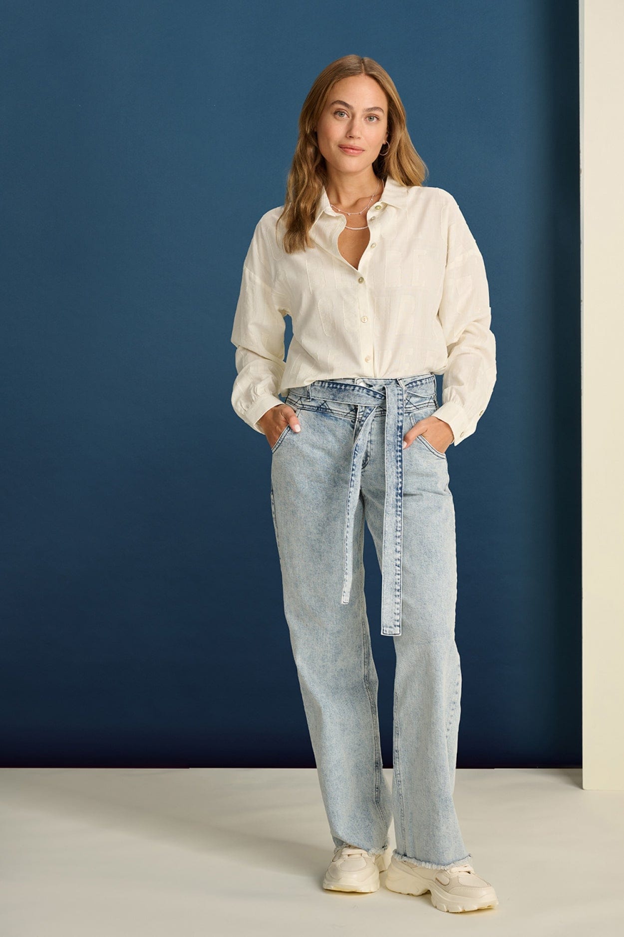 POM Amsterdam Jeans JEANS - Quilt Droit Light Blue