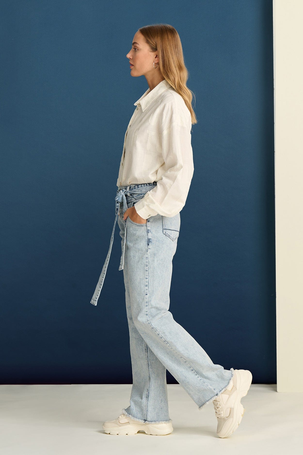 POM Amsterdam Jeans JEANS - Quilt Droit Light Blue
