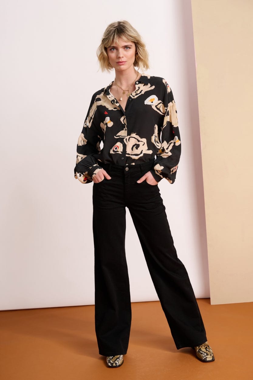 POM Amsterdam Jeans JEANS - Wide Leg Eternal Black