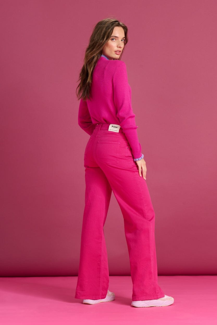 POM Amsterdam Jeans Pink / 34 JEANS - Wide Leg Fiery Pink