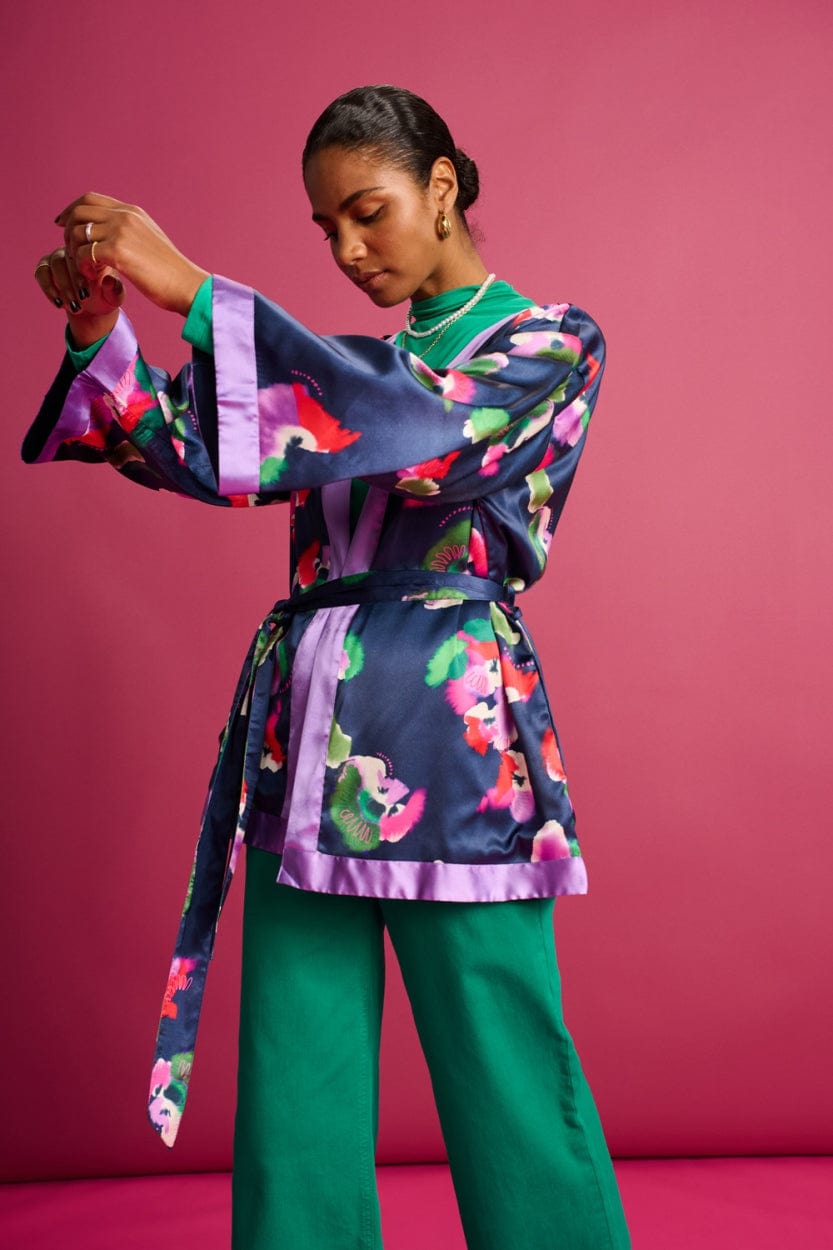 POM Amsterdam Kimono Blue / OS KIMONO - Violets