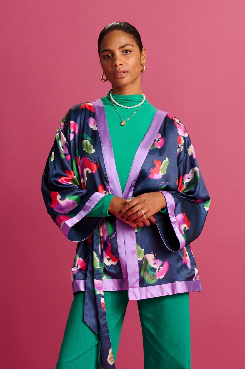POM Amsterdam Kimono Blue / OS KIMONO - Violets