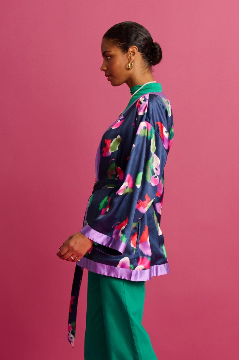 POM Amsterdam Kimono Blue / OS KIMONO - Violets