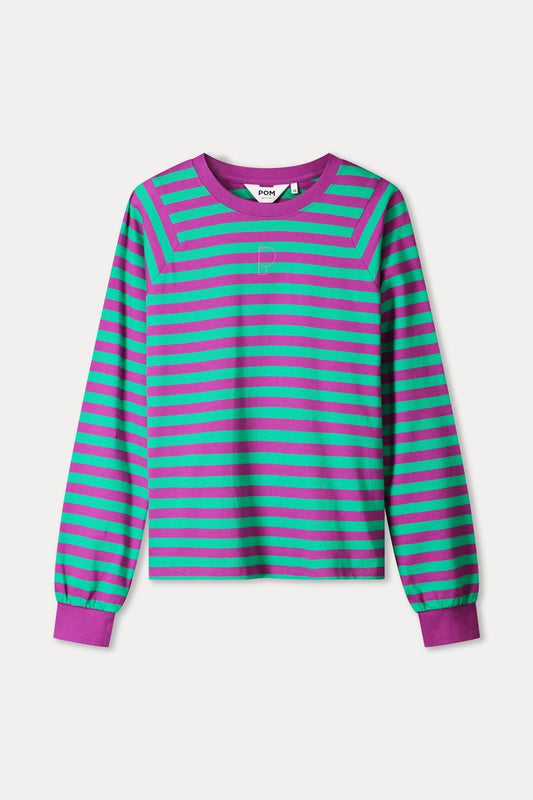 POM Amsterdam Longsleeves TOP - Striped Purple Green
