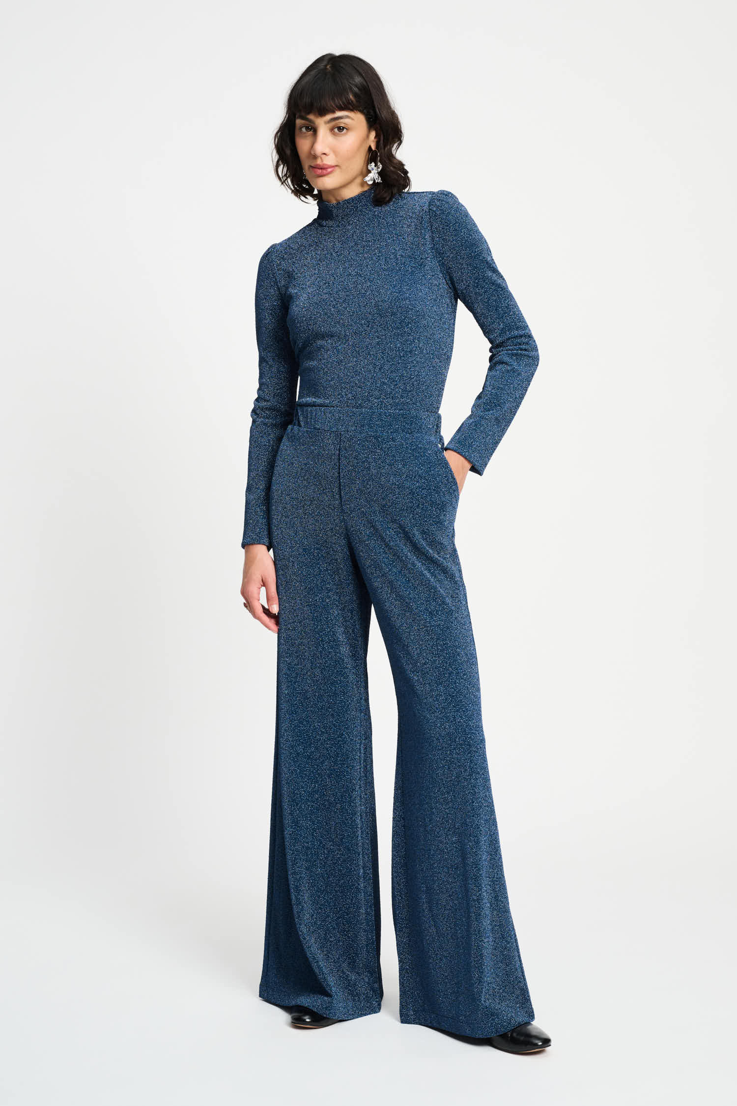 POM Amsterdam Pants Blue / 34 PANTALON - Glitter Dawn Blue