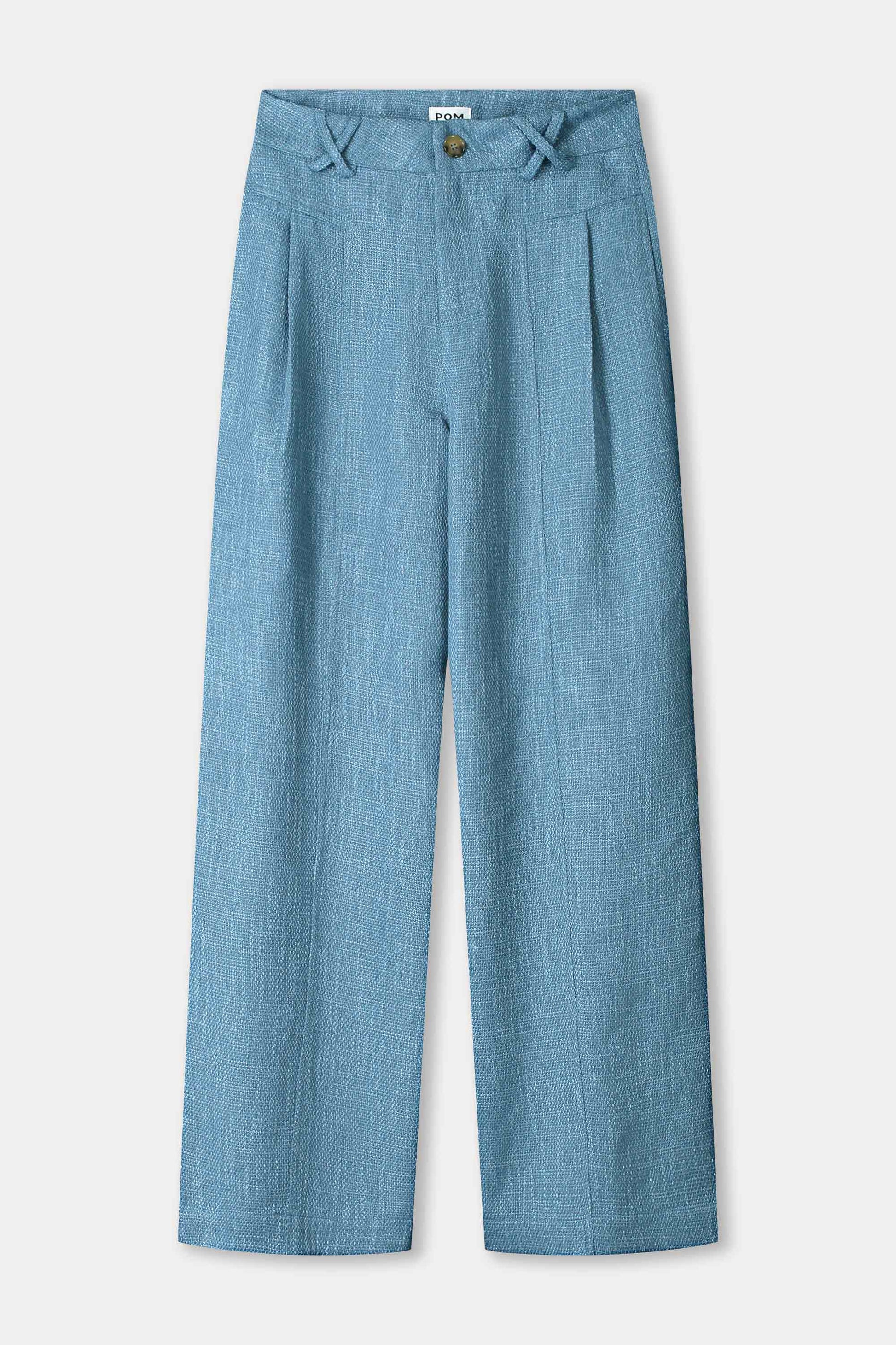 POM Amsterdam Pants PANTALON - Bouclé Dawn Blue