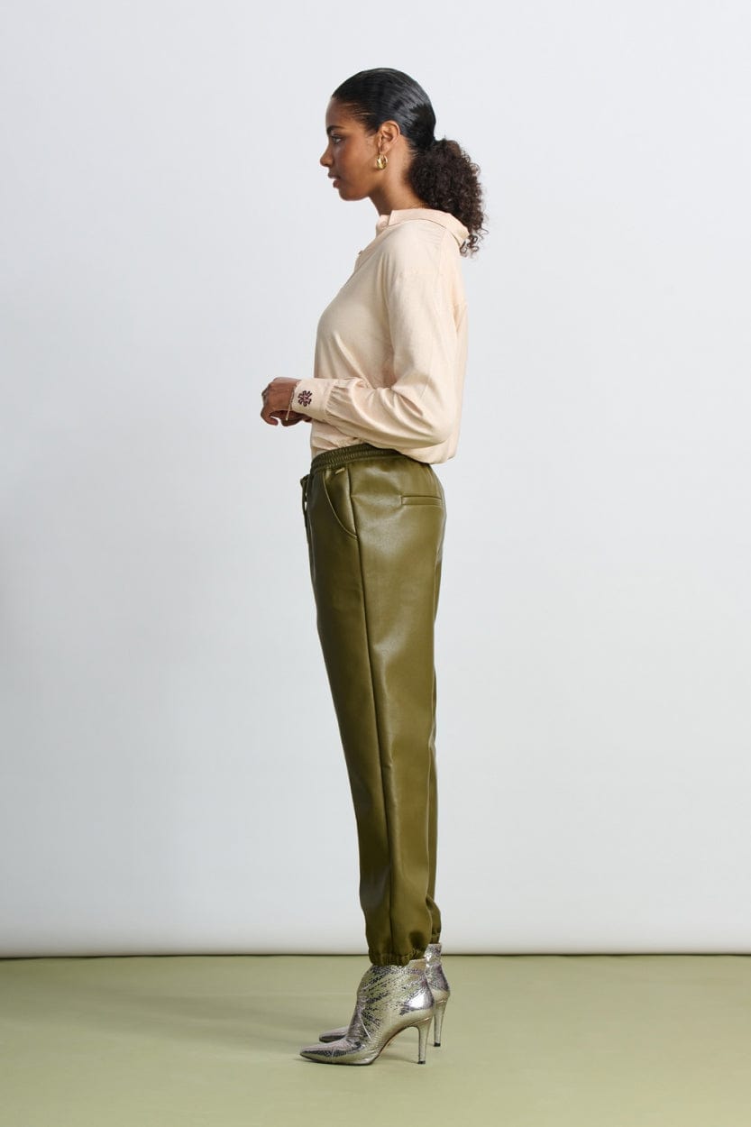 POM Amsterdam Pants PANTALON - Olive Green Glow