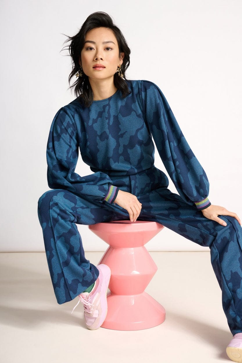 POM Amsterdam Pants PANTALON - Swirl Horizon Blue