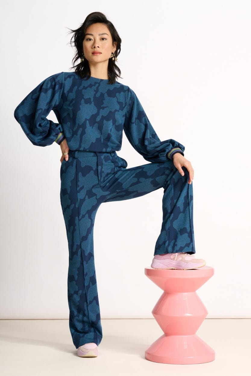 POM Amsterdam Pants PANTALON - Swirl Horizon Blue