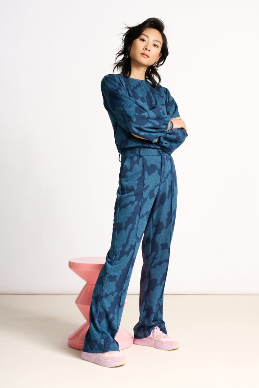 POM Amsterdam Pants PANTALON - Swirl Horizon Blue