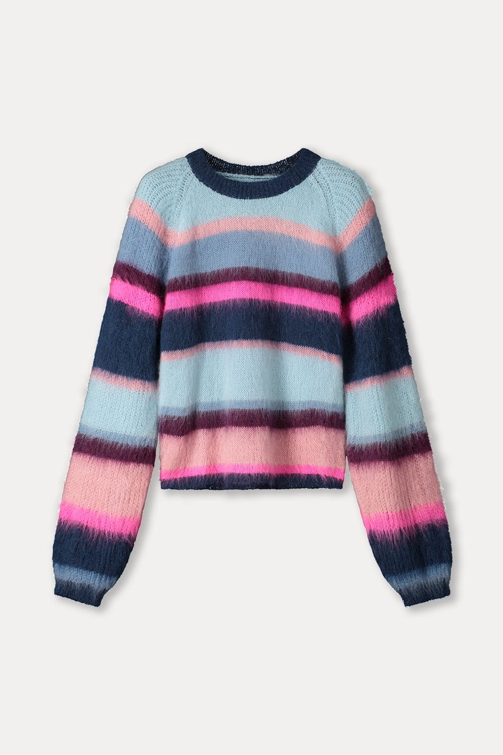 POM Amsterdam Pullovers SWEATER - Brushed Stripes Blue