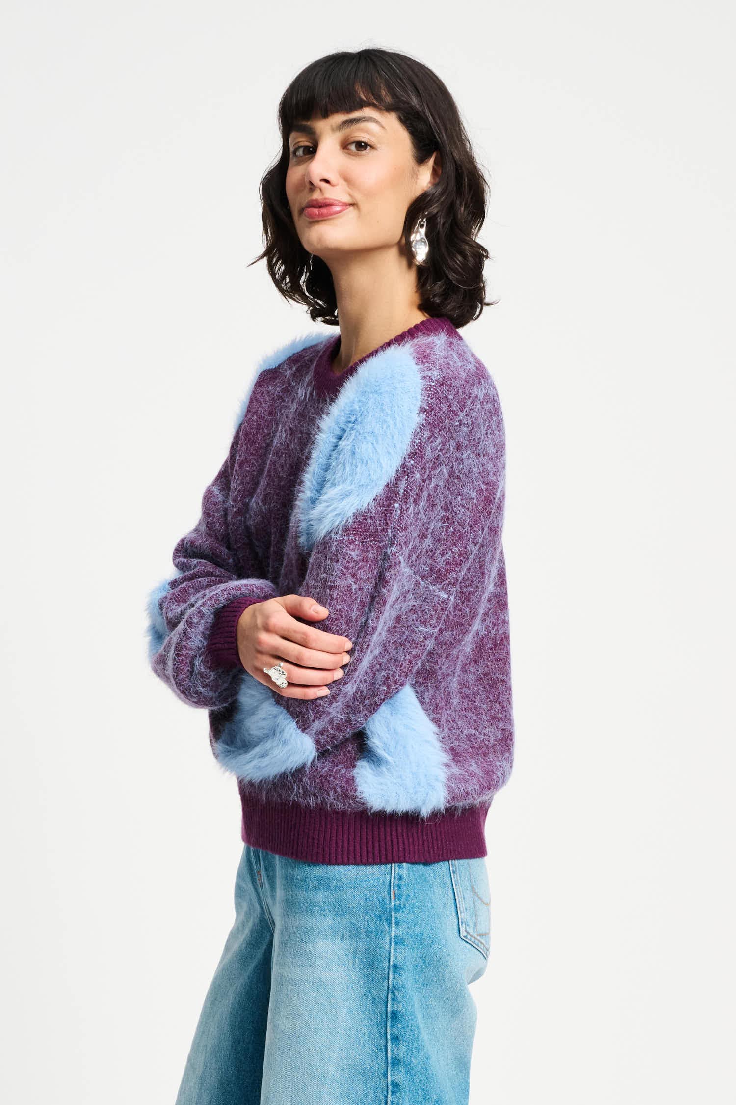 POM Amsterdam Pullovers SWEATER - Dots Plum