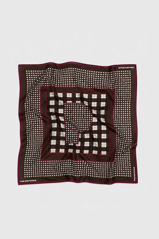 POM Amsterdam Scarves Brown / OS ÉCHARPE - Maya Check Brown
