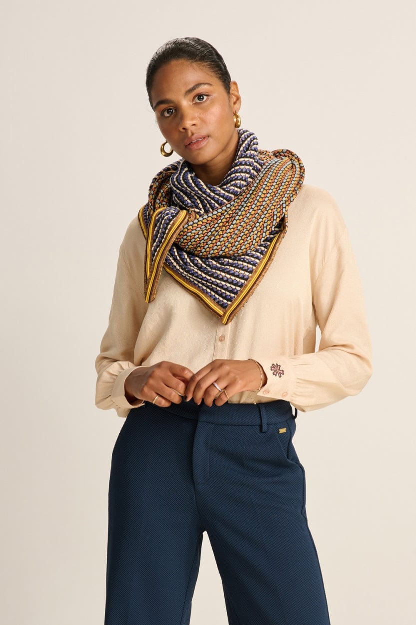 POM Amsterdam Shawls Blue / OS ÉCHARPE - Contours Royal Blue