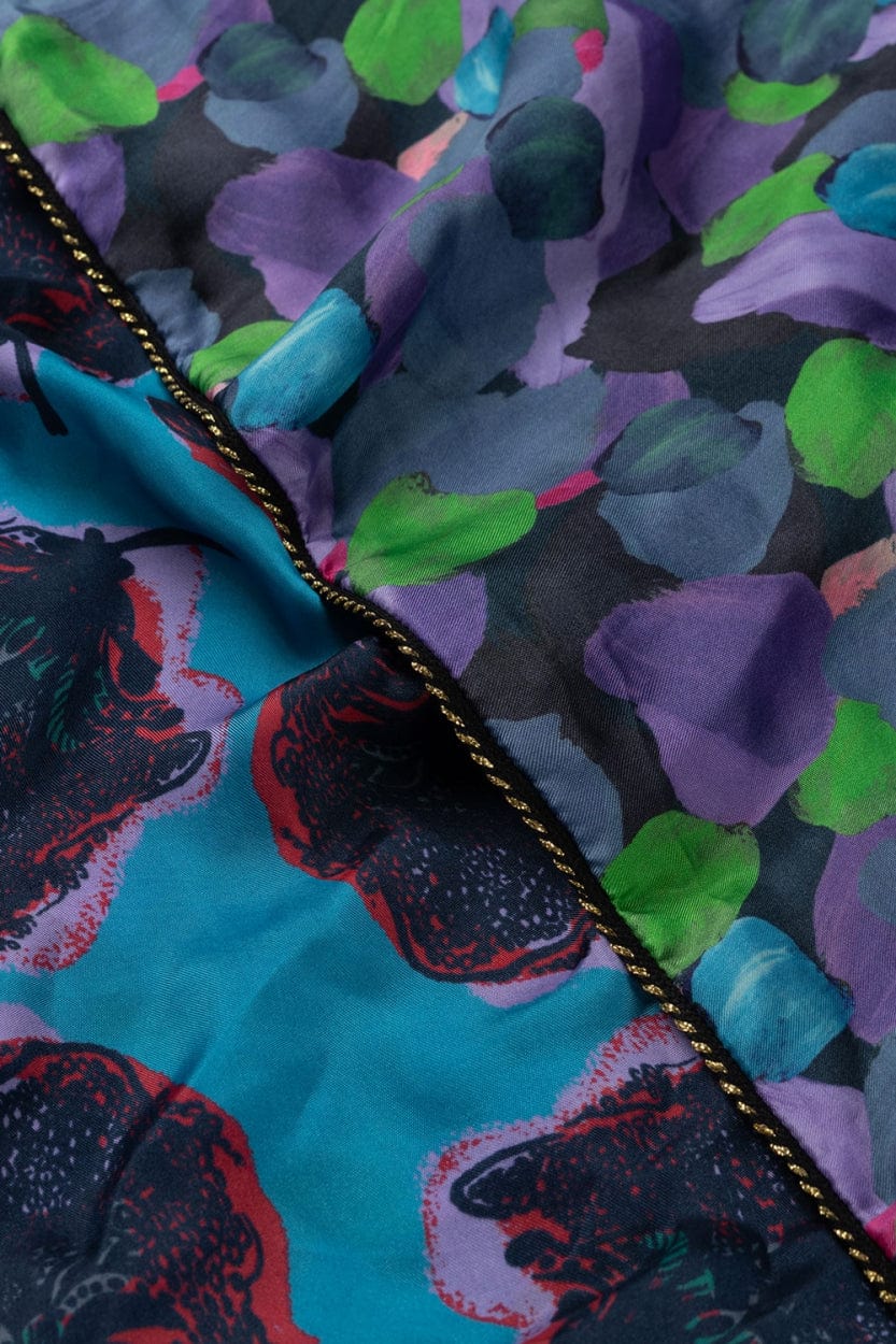 POM Amsterdam Shawls Blue / OS ÉCHARPE - Double Flower Pop Blue