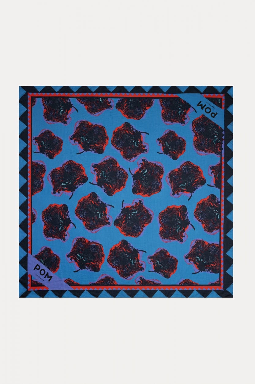 POM Amsterdam Shawls Blue / OS ÉCHARPE - Flower Pop Blue