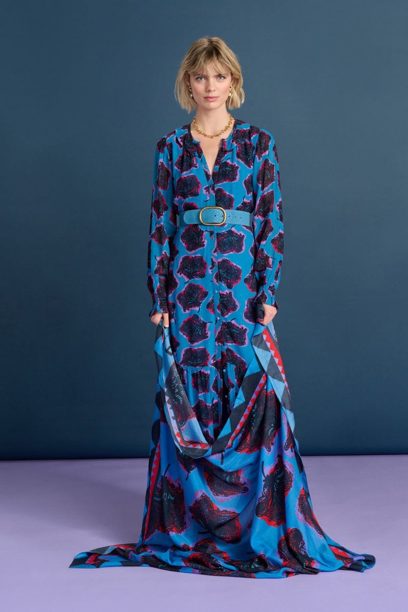 POM Amsterdam Shawls Blue / OS ÉCHARPE - Flower Pop Blue