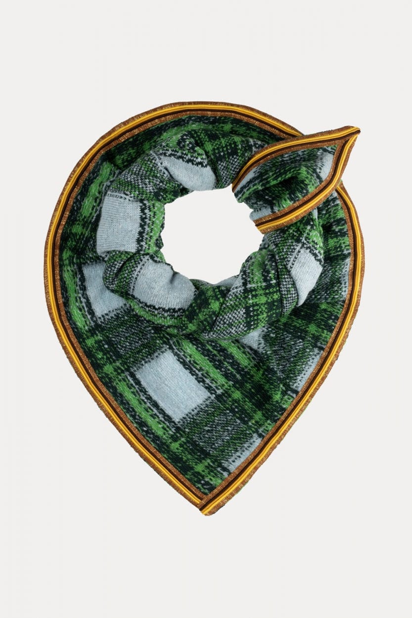 POM Amsterdam Shawls Green / OS ÉCHARPE - Checks Ice Blue
