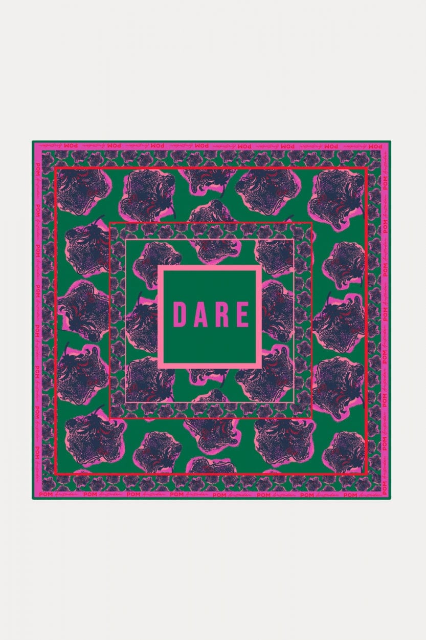 POM Amsterdam Shawls Green / OS ÉCHARPE - DARE Flower Pop Pink