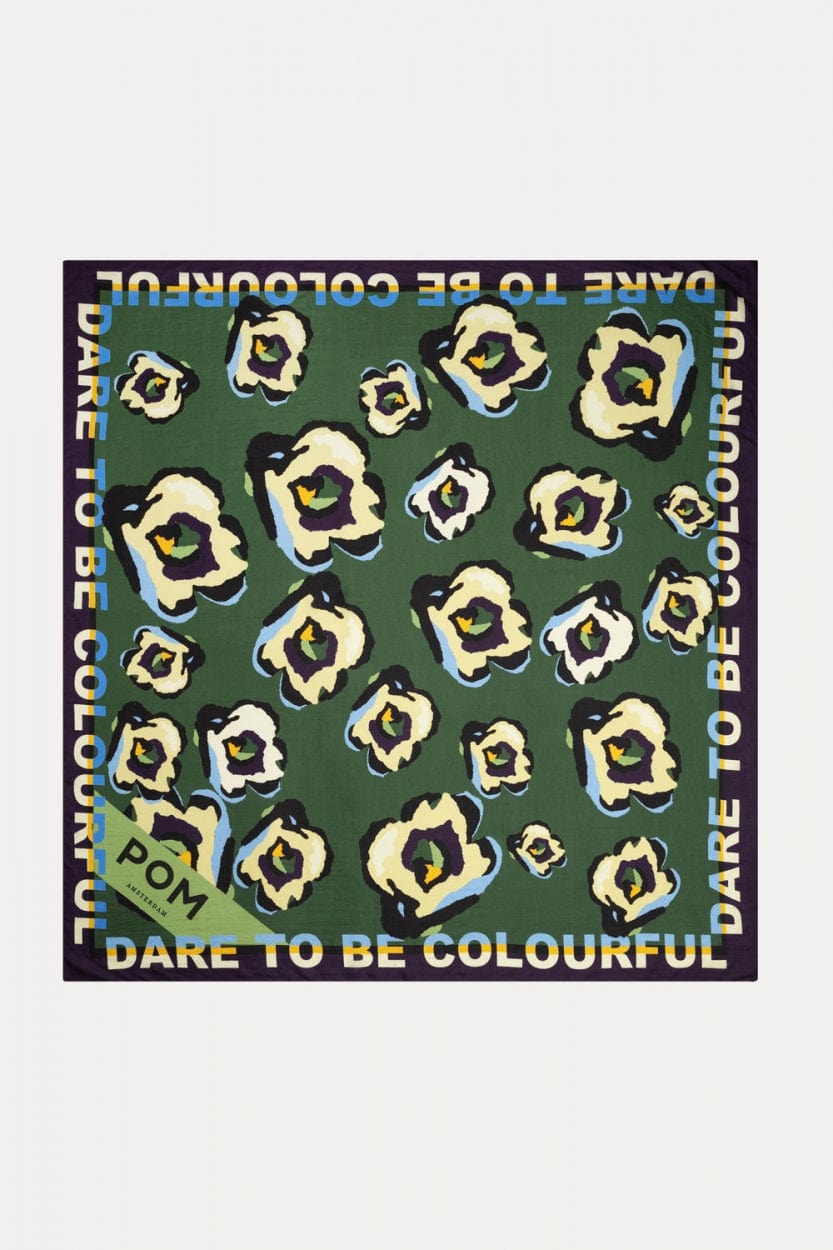 POM Amsterdam Shawls Green / OS ÉCHARPE - Flower Swirl Green