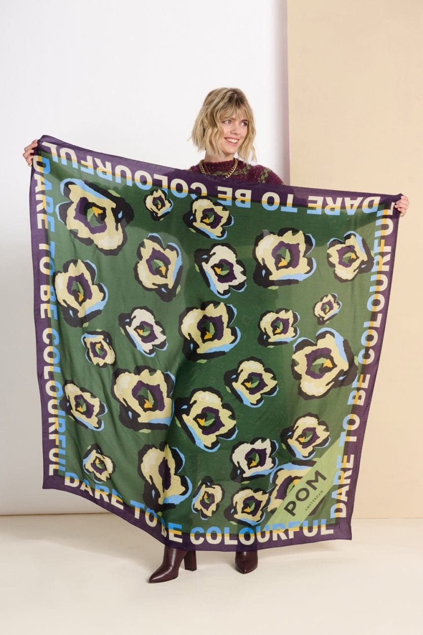 POM Amsterdam Shawls Green / OS ÉCHARPE - Flower Swirl Green