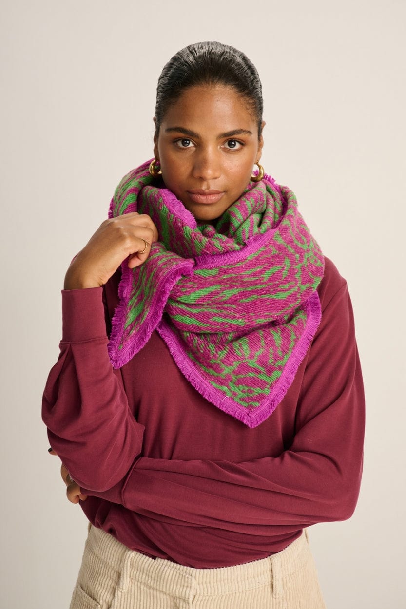 POM Amsterdam Shawls Green / OS ÉCHARPE - Zebra Fiery Pink
