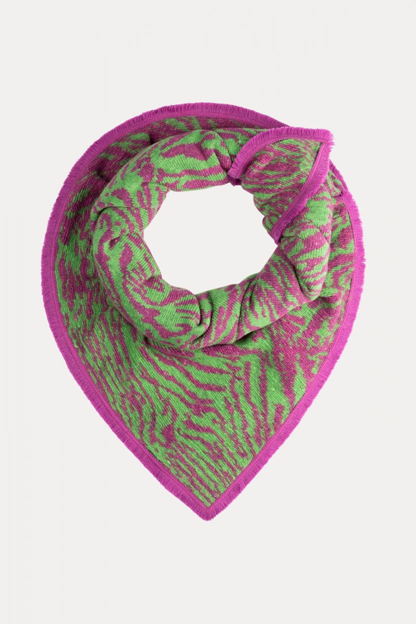 POM Amsterdam Shawls Green / OS ÉCHARPE - Zebra Fiery Pink