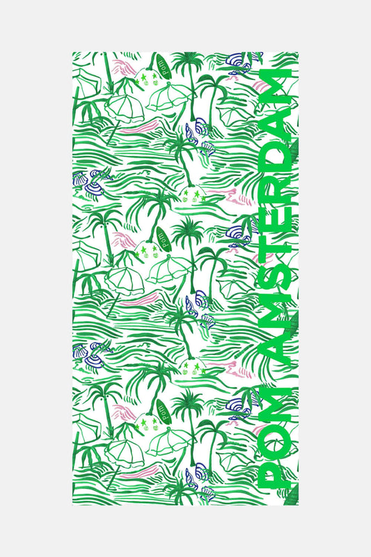 POM Amsterdam Shawls Green / OS SHAWL - Beach Vibes Linen