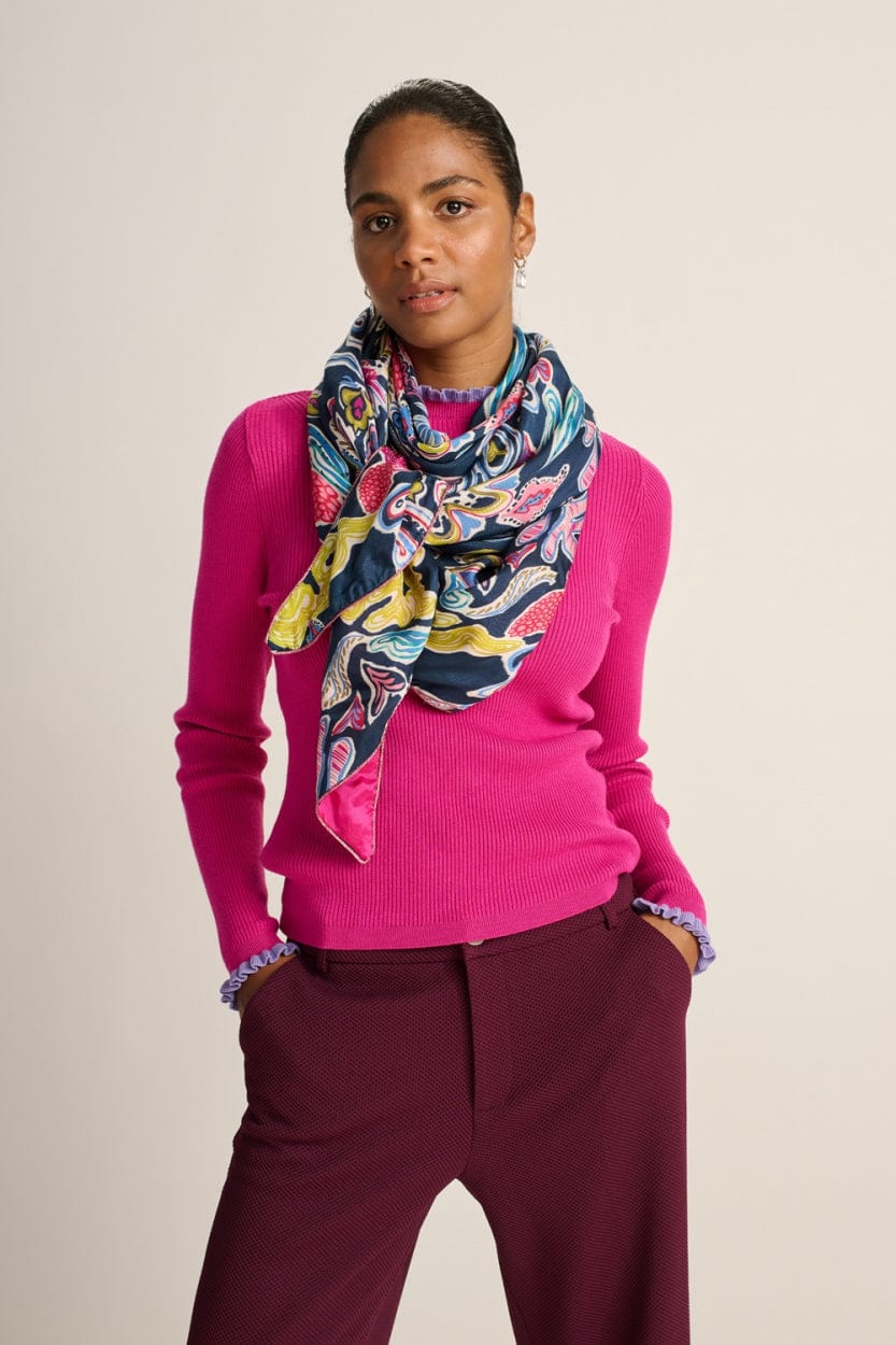 POM Amsterdam Shawls Pink / OS ÉCHARPE - Double Full Glow Deep Blue
