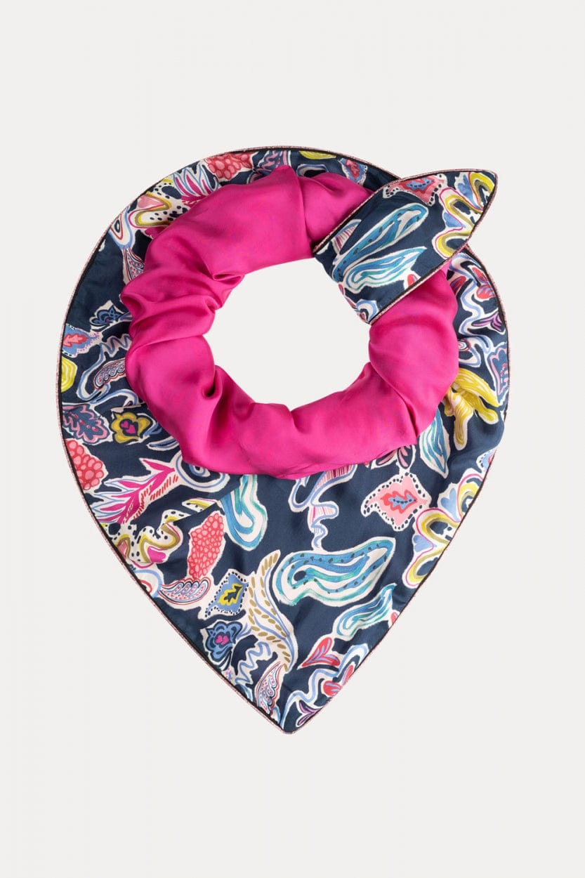 POM Amsterdam Shawls Pink / OS ÉCHARPE - Double Full Glow Deep Blue