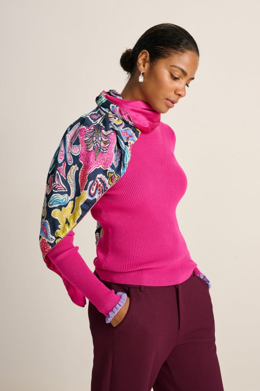 POM Amsterdam Shawls Pink / OS ÉCHARPE - Double Full Glow Deep Blue