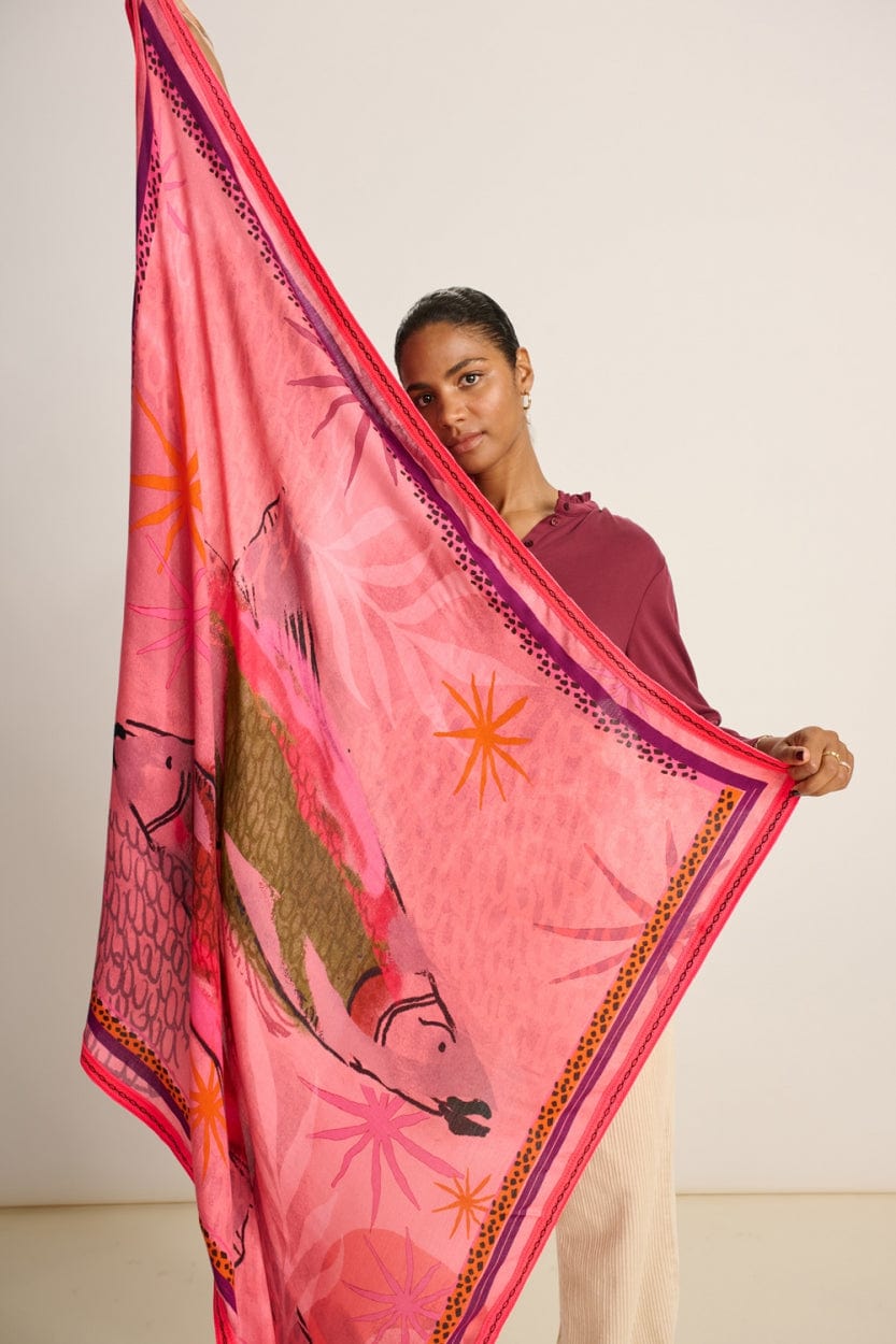 POM Amsterdam Shawls Pink / OS ÉCHARPE - Fantastique Rose