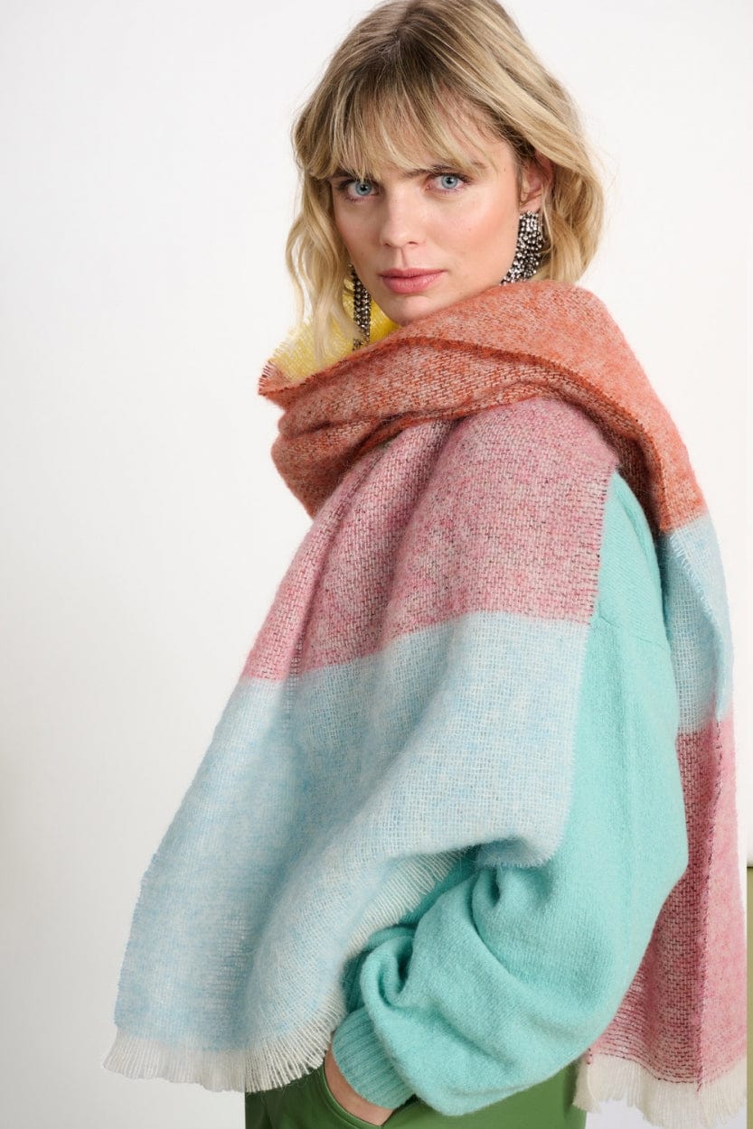 POM Amsterdam Shawls Pink / OS ÉCHARPE - Stripes French Pink