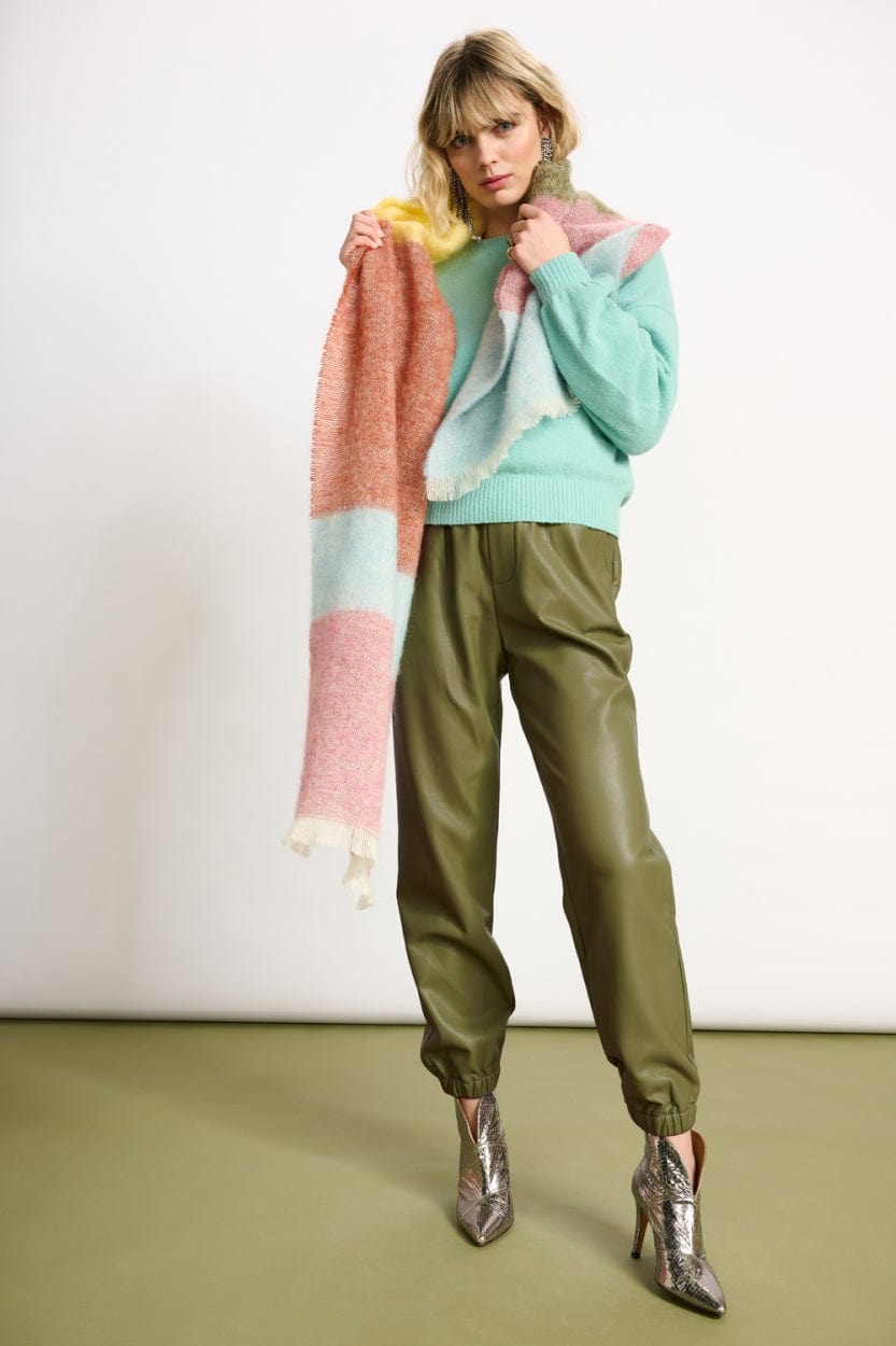 POM Amsterdam Shawls Pink / OS ÉCHARPE - Stripes French Pink